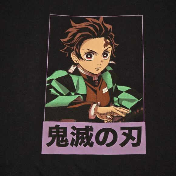 Demon Slayer Black Graphic Short Sleeve Shirt Men's 5XL Anime - Picture 2 of 8